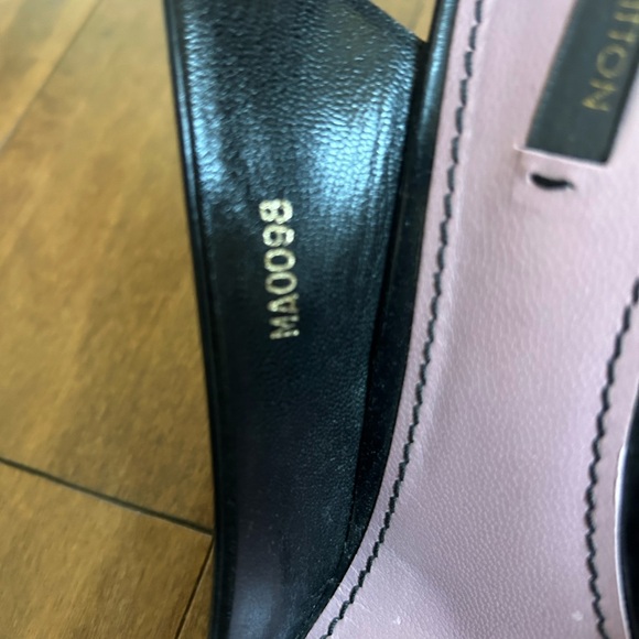 Louis Vuitton Black Leather Slingback Heels - Picture 4 of 5